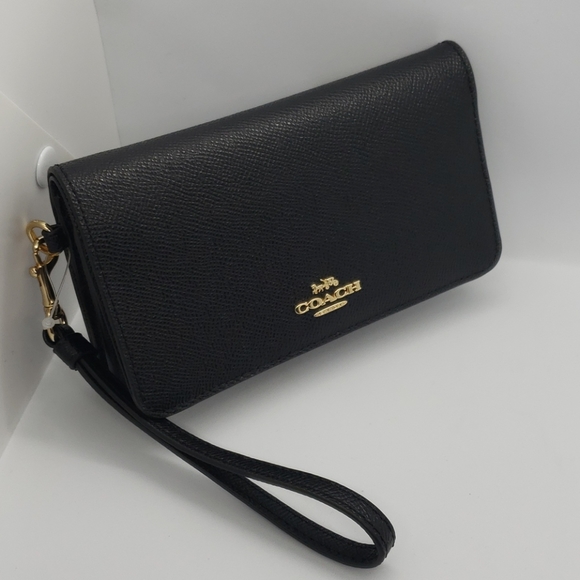 Coach Handbags - Nwt coach FLP PN WLT wristlet blk